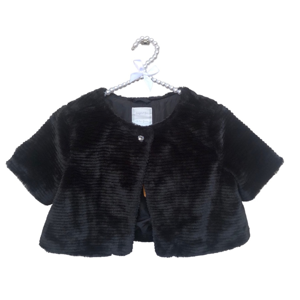 Gymboree Faux Fur Black Capelet size 14 - Picture 6 of 7